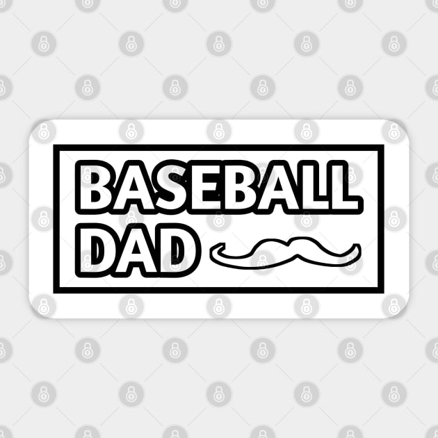Baseball Dad, Gift for Baseball Players With Mustache Sticker by BlackMeme94